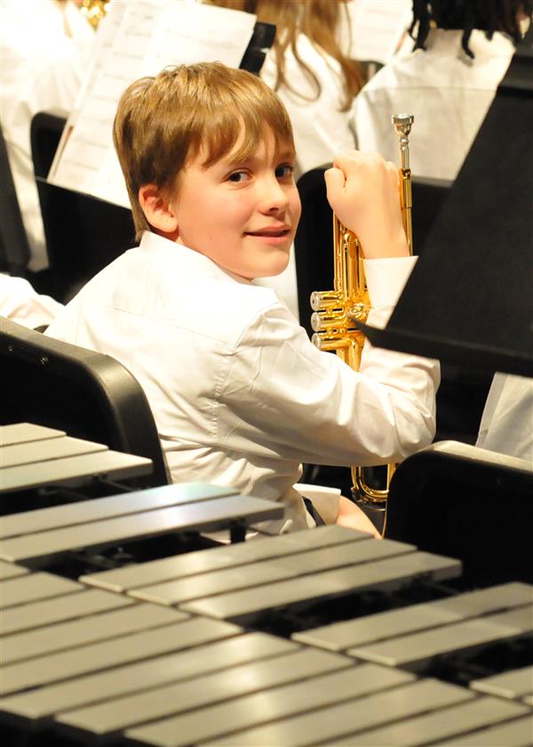 Students performing at the 2023-2024 All County Band Concert